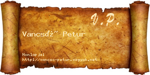 Vancsó Petur névjegykártya